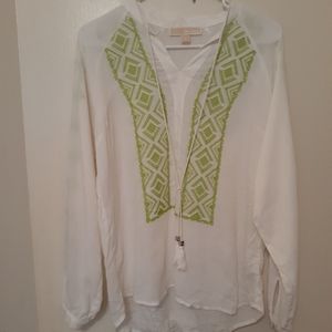 Micheal Kors Soft White Tribal Patterned over shir
